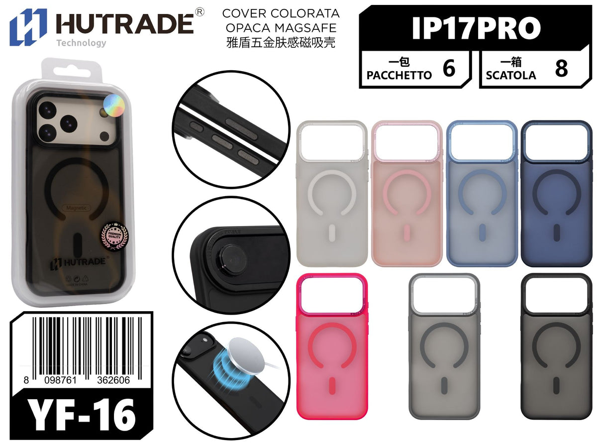 YF-16 COVER COLORATA OPACA CON MAGSAFE IP17 PRO