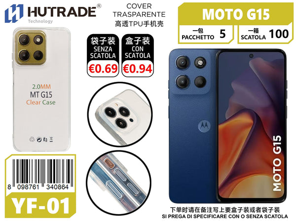 COVER TRASPARENTE MOTOROLA G15 – YF01 012038