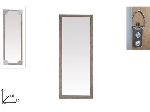 CORNICE SPECCHIO RETTANGOLARE 30 × 90 cm TORTORA DUE240418MIRROR-1/GREY