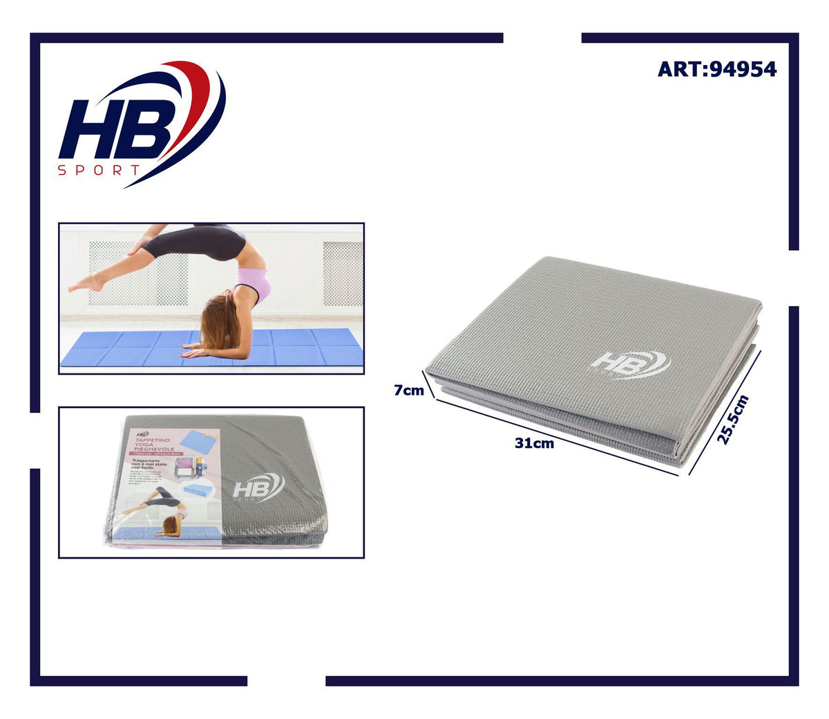 TAPPETINO YOGA PIEGHEVOLE 173 cm 61 cm 4 mm