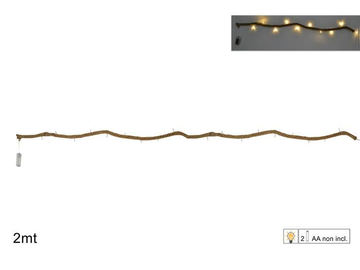 Corda 2mt c/20 led batterie 900201