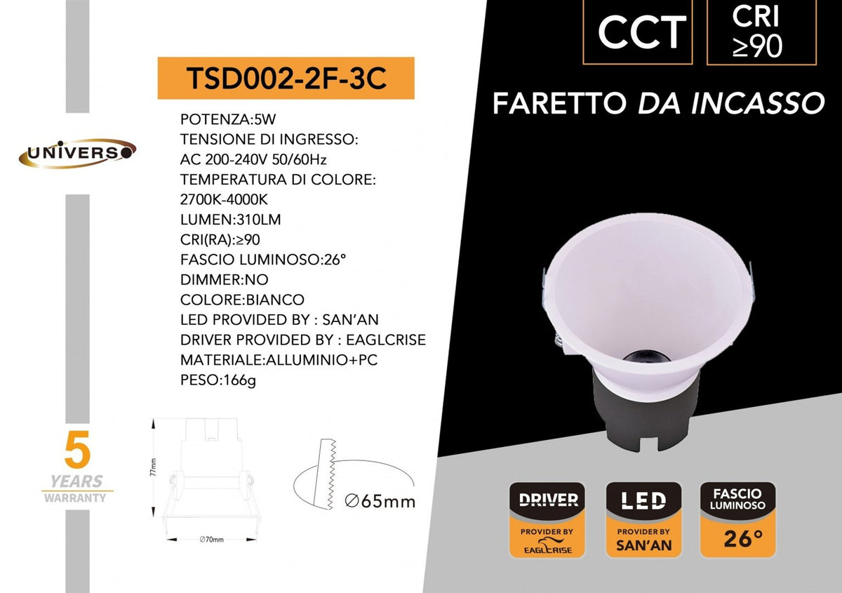 Faretto Da Soffitto Universo – TSD002-2F-3C