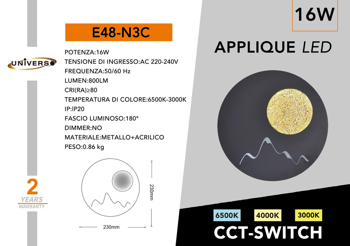 Applique Da Muro Universo – E48-N3C