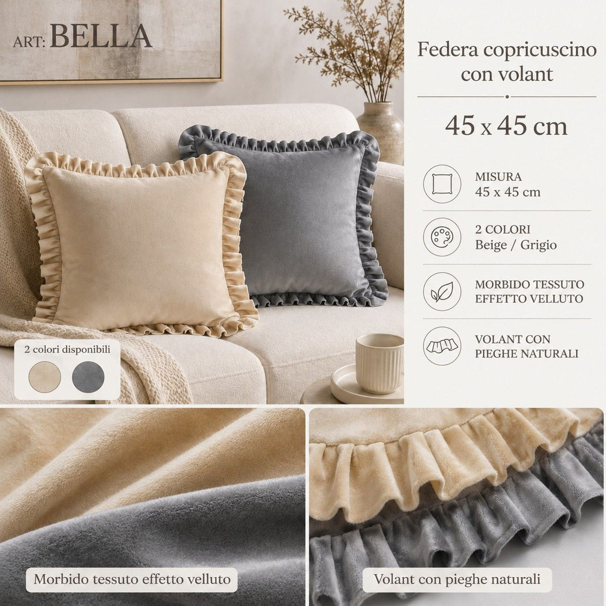 Fodera per cuscino arredo BELLA