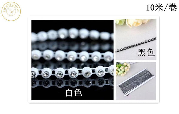 Catena decorativa strass, rotolo da 10 m