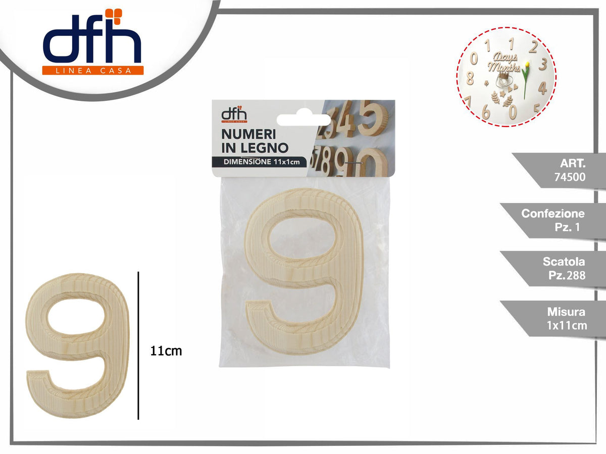 Targhetta numero di legno