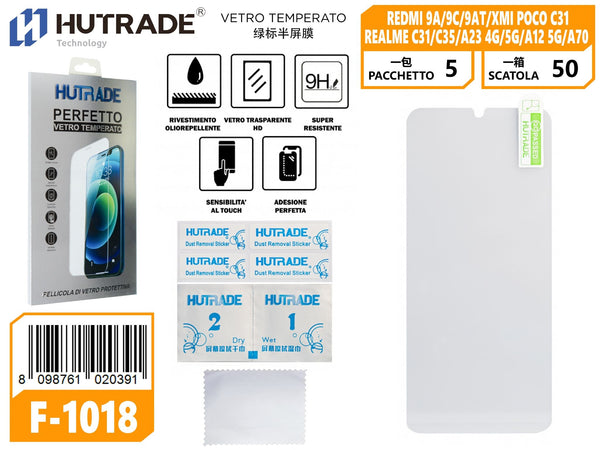 REDMI 9A/9C/9AT/XMI POCO C31/REALME C31/C35/A23 4G/5G PELLICOLA DI VETRO