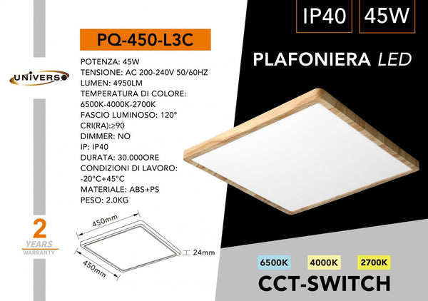 Lampada Da Soffitto Universo – PQ-450-L3C