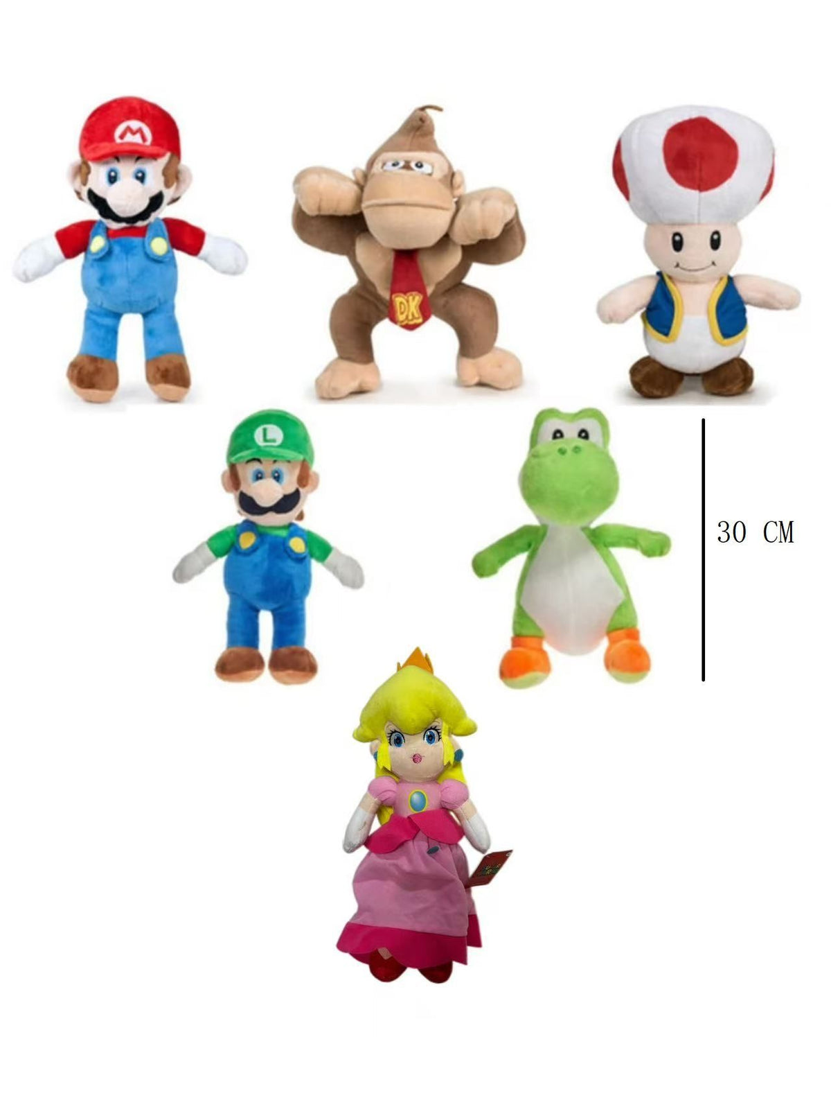 Peluche Super Mario, 30 cm, assortito