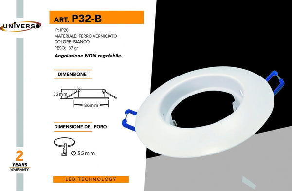 Porta Faretto GU10 Universo – P32-B