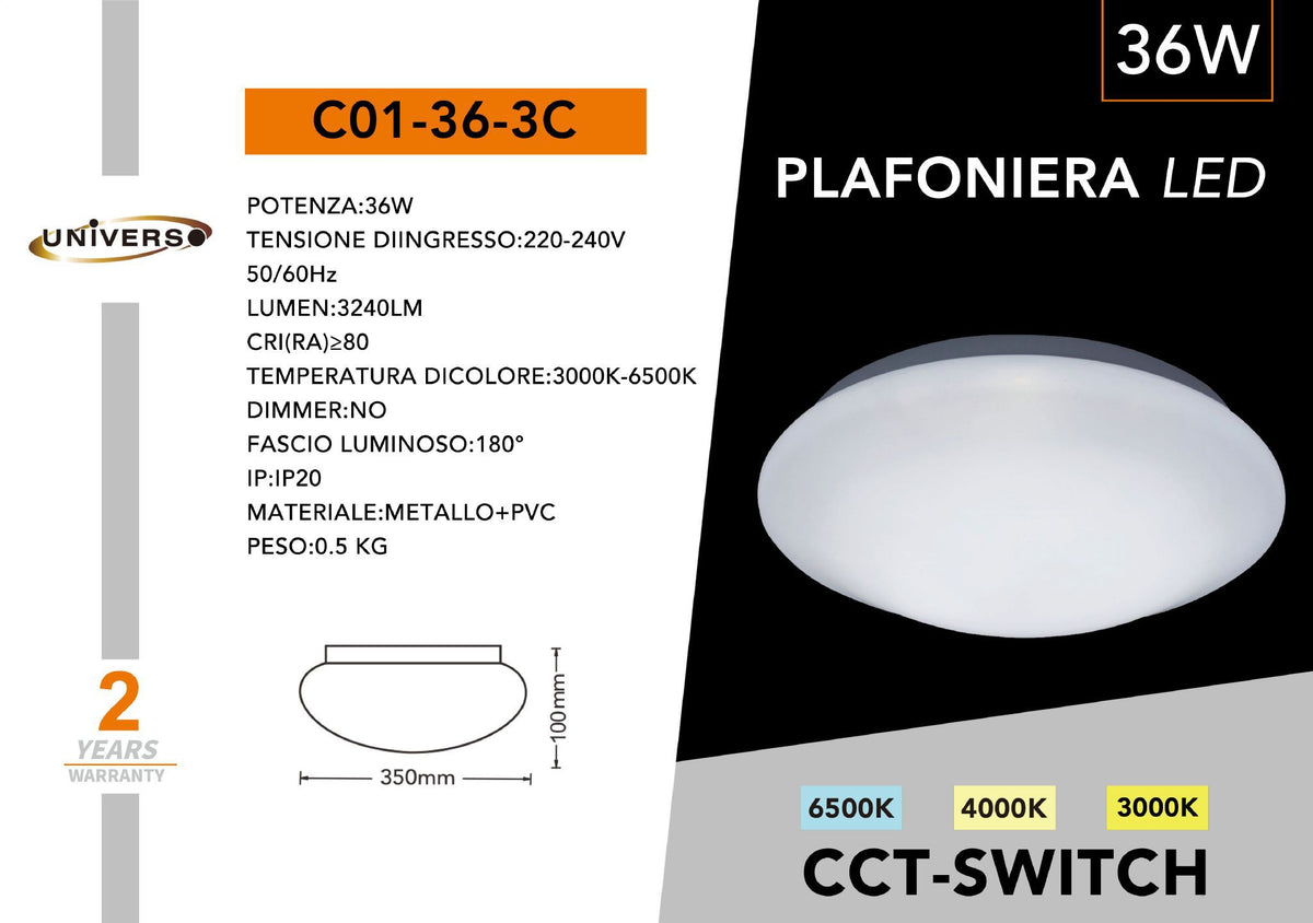 Lampada Da Soffitto Universo – C01-36-3C