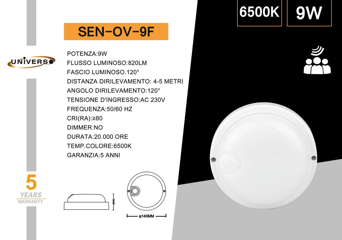 Lampada Con Sensore Universo – SEN-OV-9F