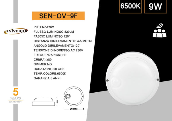 Lampada Con Sensore Universo – SEN-OV-9F