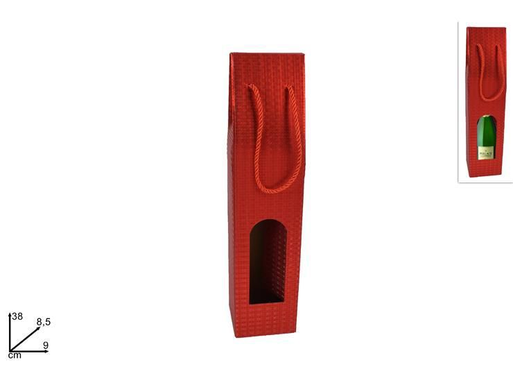 Scatola portabottiglia R657 rossa con manici