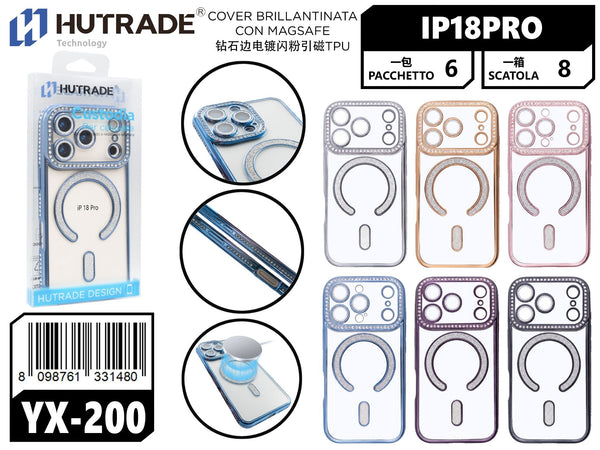 YX-200 COVER BRILLANTINATA CON MAGSAFE IP18 PRO