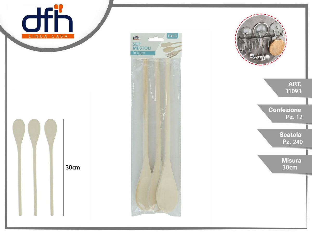 MESTOLI LEGNO SET 3 pz
