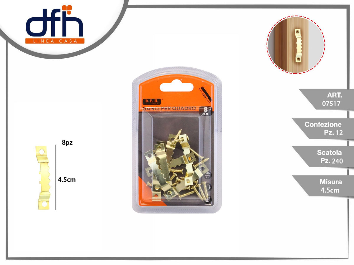GANCI PER QUADRO 4.5 cm 8 pz