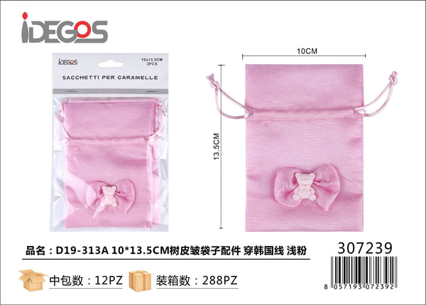 Sacchetto con orsetto rosa, modello D19-313A