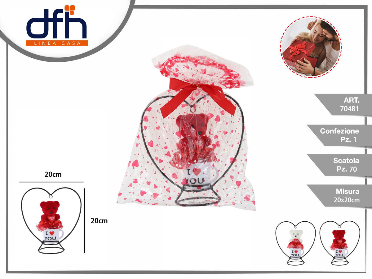 Bicchiere e orso per san valentino