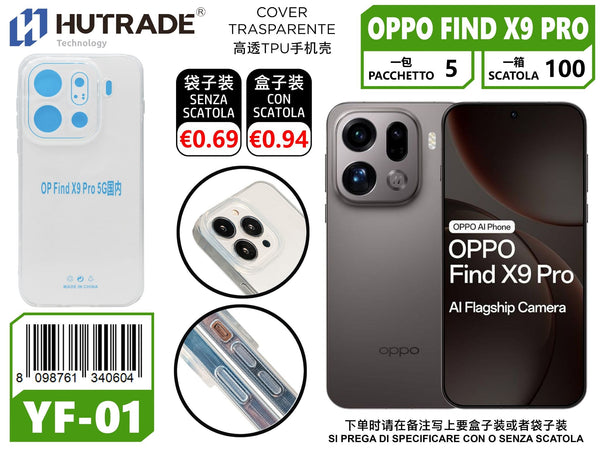 COVER TRASPARENTE OPPO FIND X9 PRO – YF01 012016