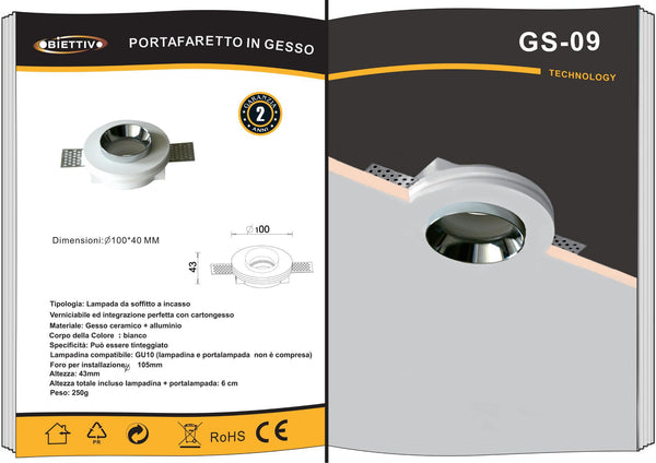 Porta Faretto Gesso5202 Universo – GS-09