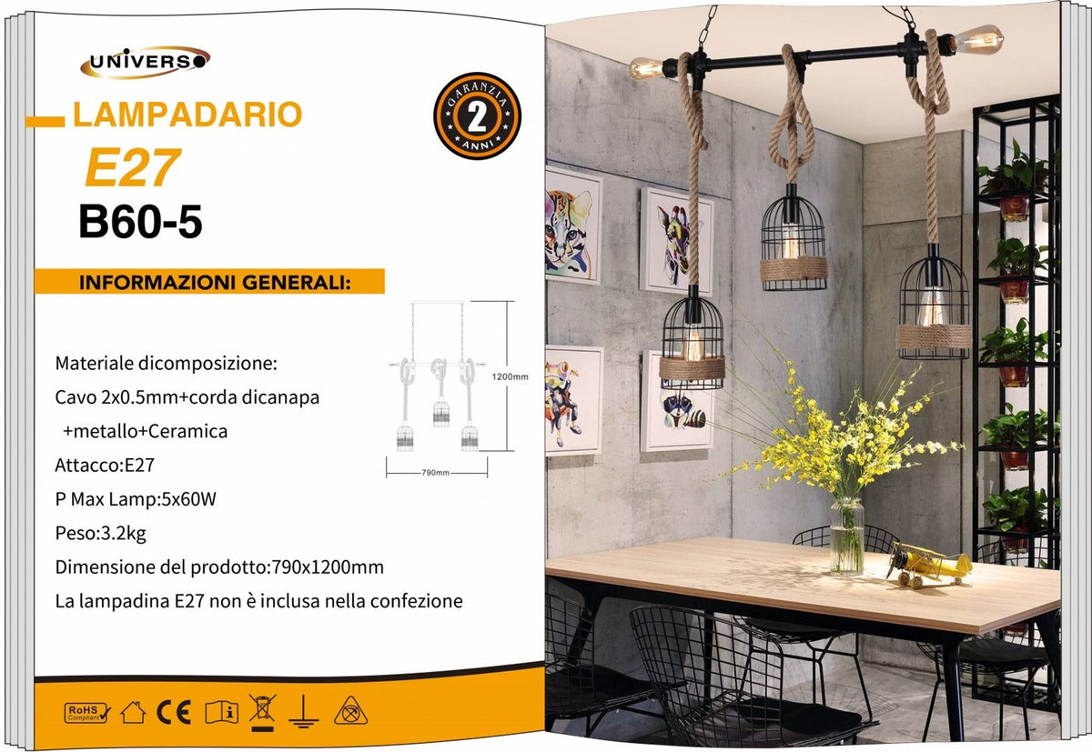 Lampada Da Soffitto Universo – B60-5