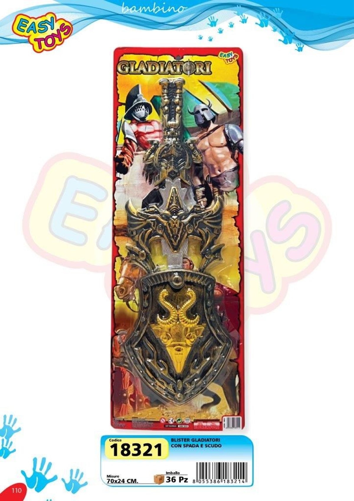 Gladiatori, set spada e scudo giocattolo EA18321