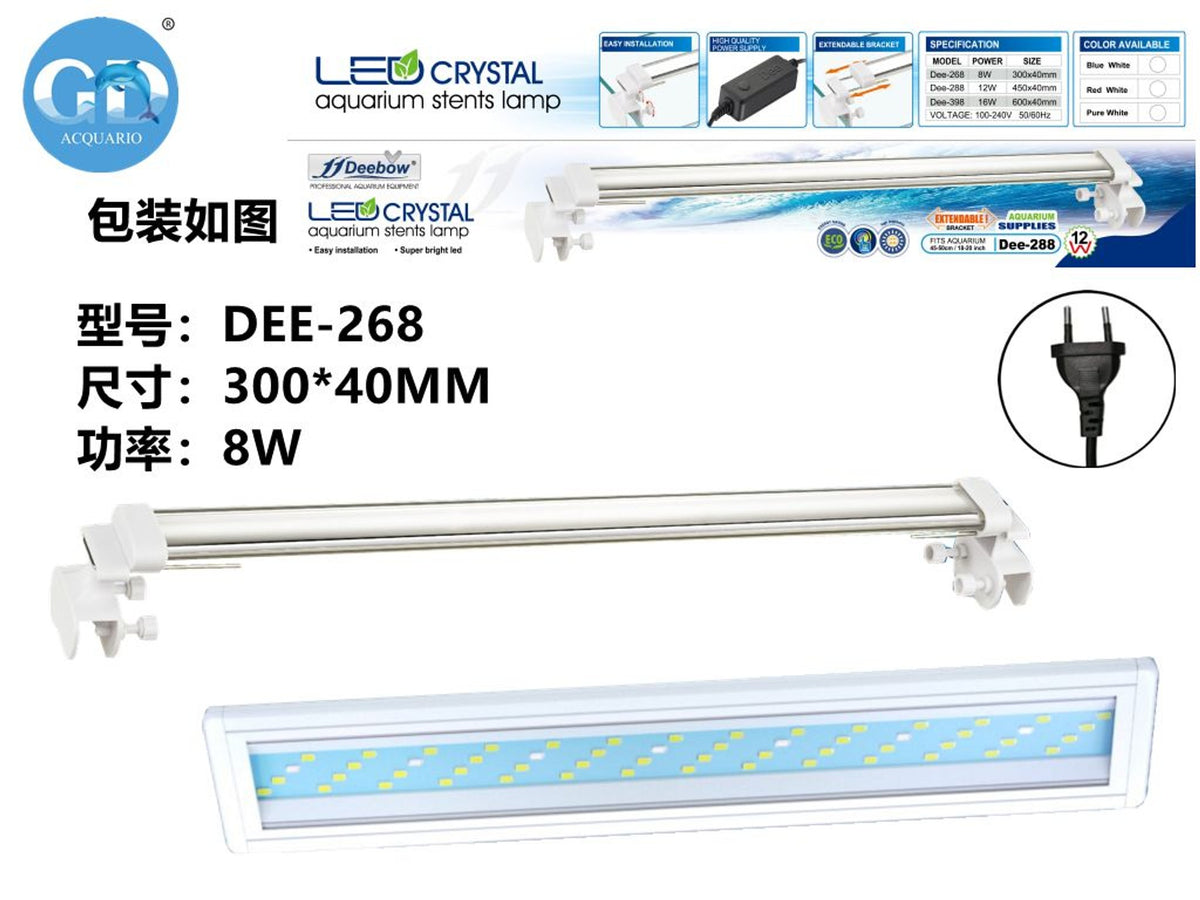 Lampada LED lineare blu e bianca per acquario