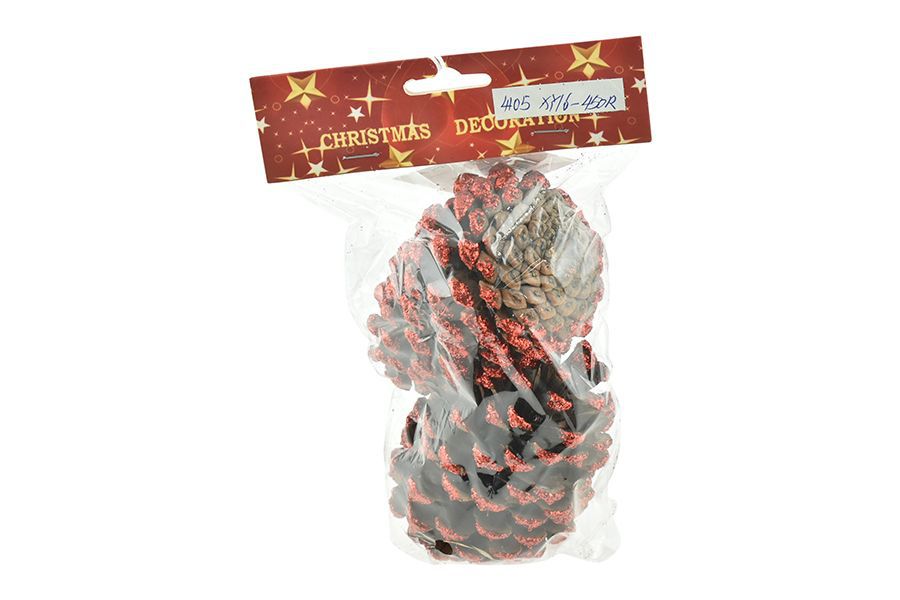 Set 2 appendini pigne rosso