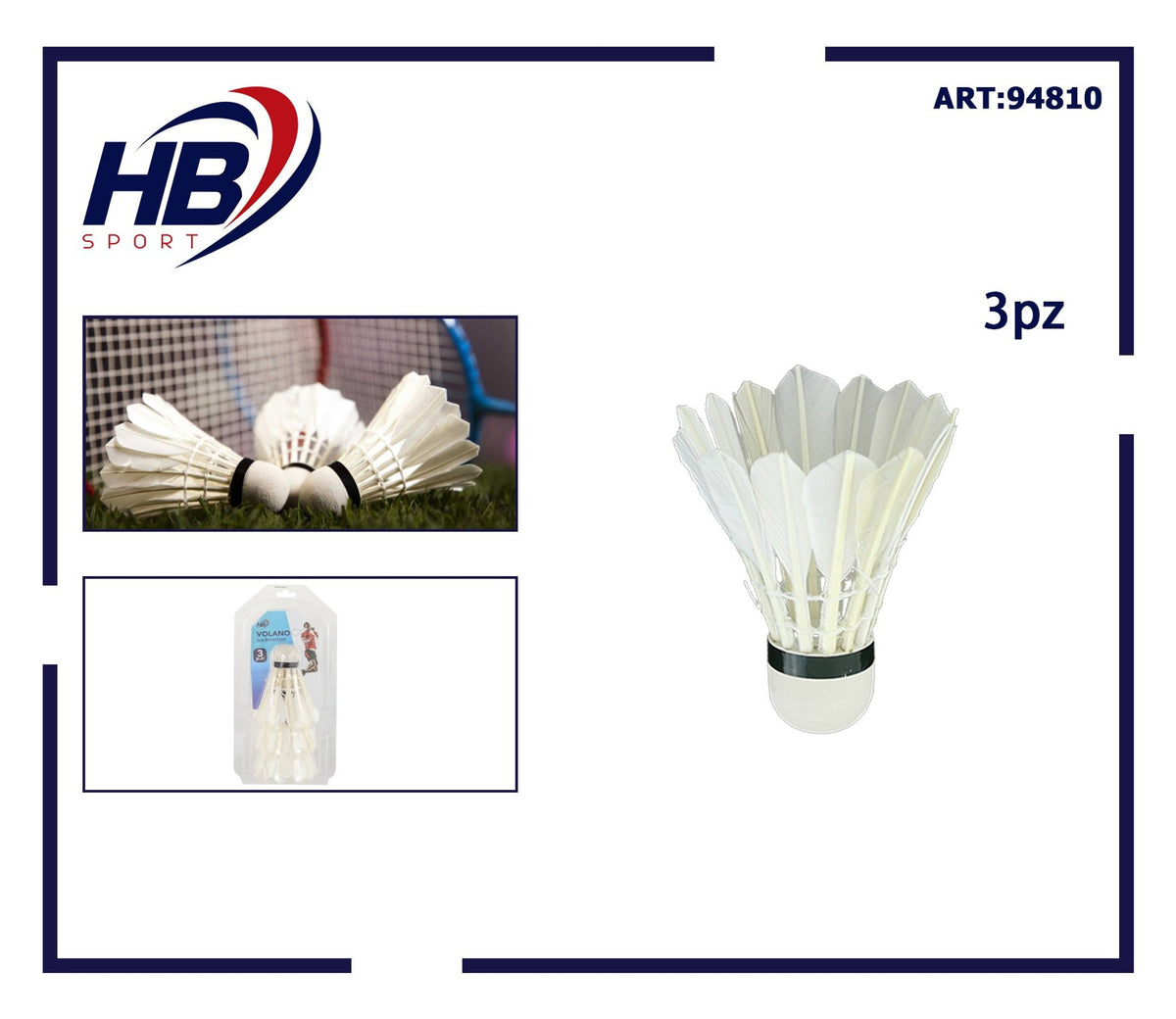 VOLANO badminton 3 pz