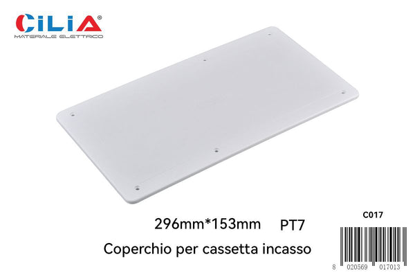 Coperchio per scatola da incasso PT7, 296 × 153 mm