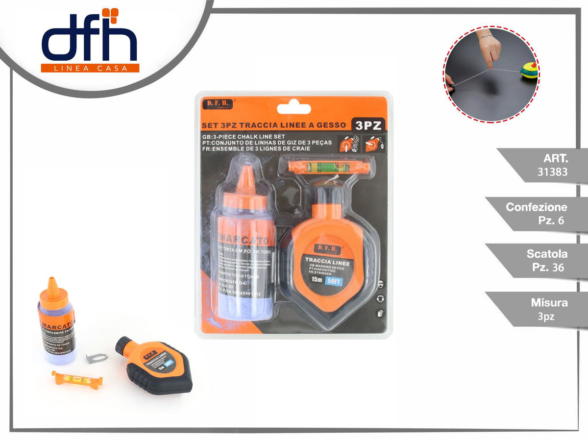 SET 3 pz TRACCIA LINEE A GESSO