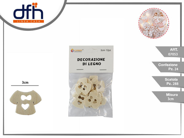 DECORAZIONE DI LEGNO 3 cm 12 pz