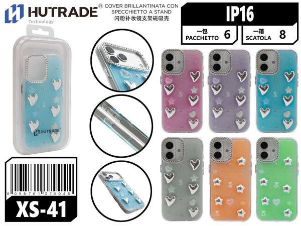 XS-41 COVER ACRILICO BRILLANTINATA FORMA CUORICINI IP16