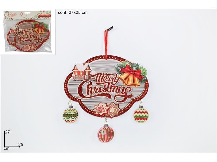 Appendino c/palle merry christmas art.hh2087e