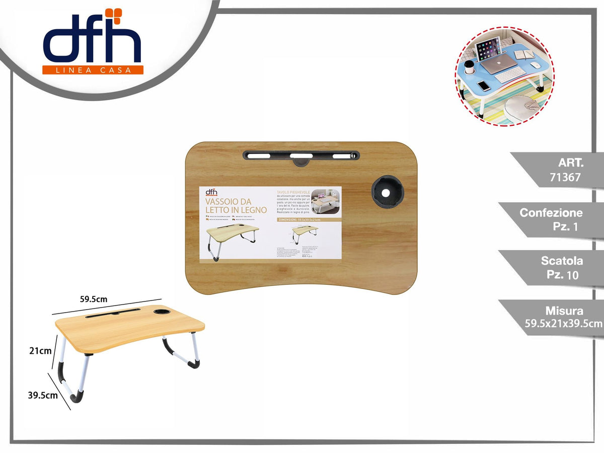 Vassoio da letto in legno