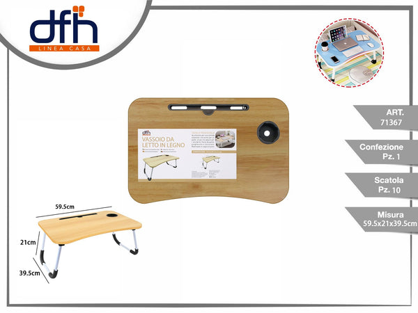 Vassoio da letto in legno