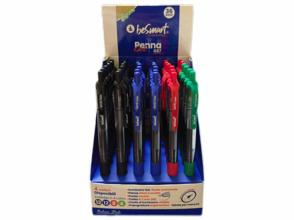Be Smart GST, penna gel, quattro colori assortiti