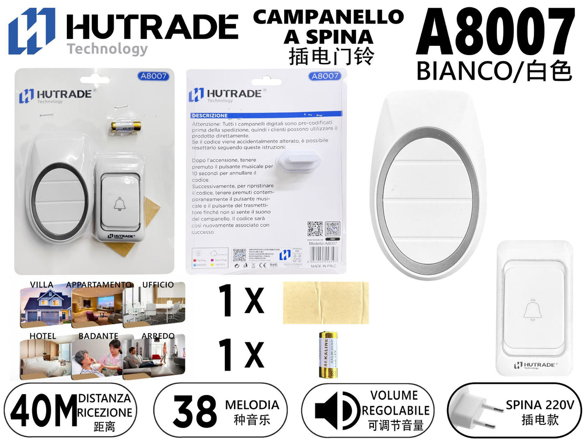 Campanello wireless a corrente, formato digitale 02