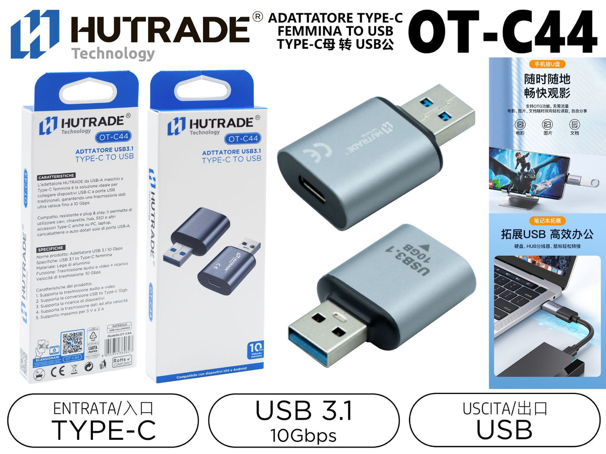OT-C44 ADATTATORE TYPE-C FEMMINA TO USB