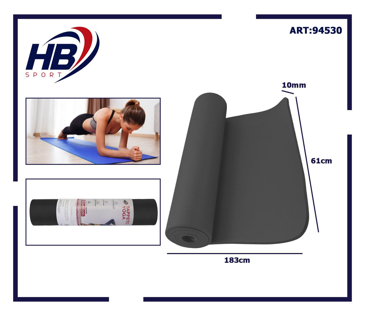 TAPPETO YOGA 61 × 183 × 1 cm
