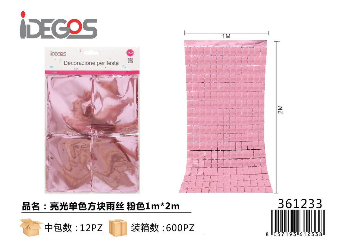 Tenda decorativa a quadrati lucidi, 1 x 2 m