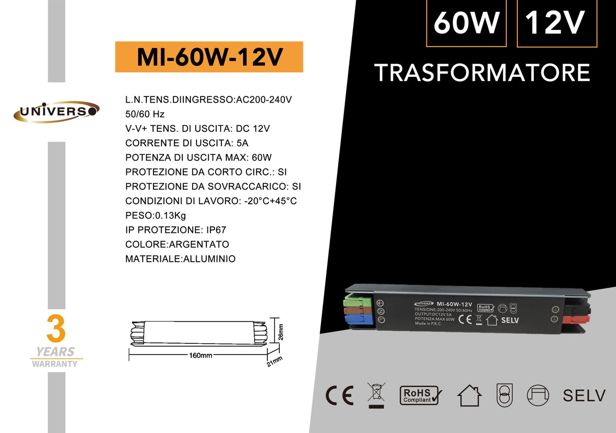 Alimentatore LED – MI-60W-12V