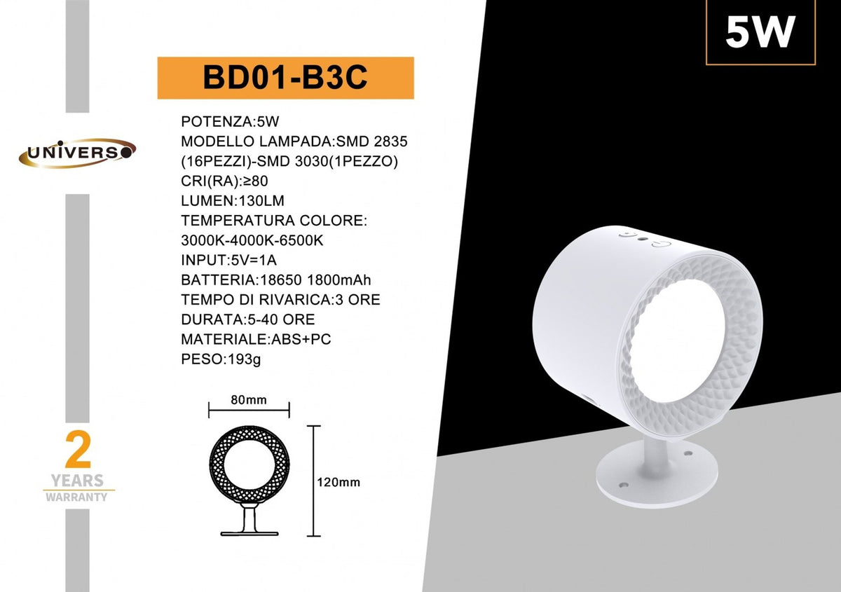 Applique Da Muro Universo – BD01-B3C