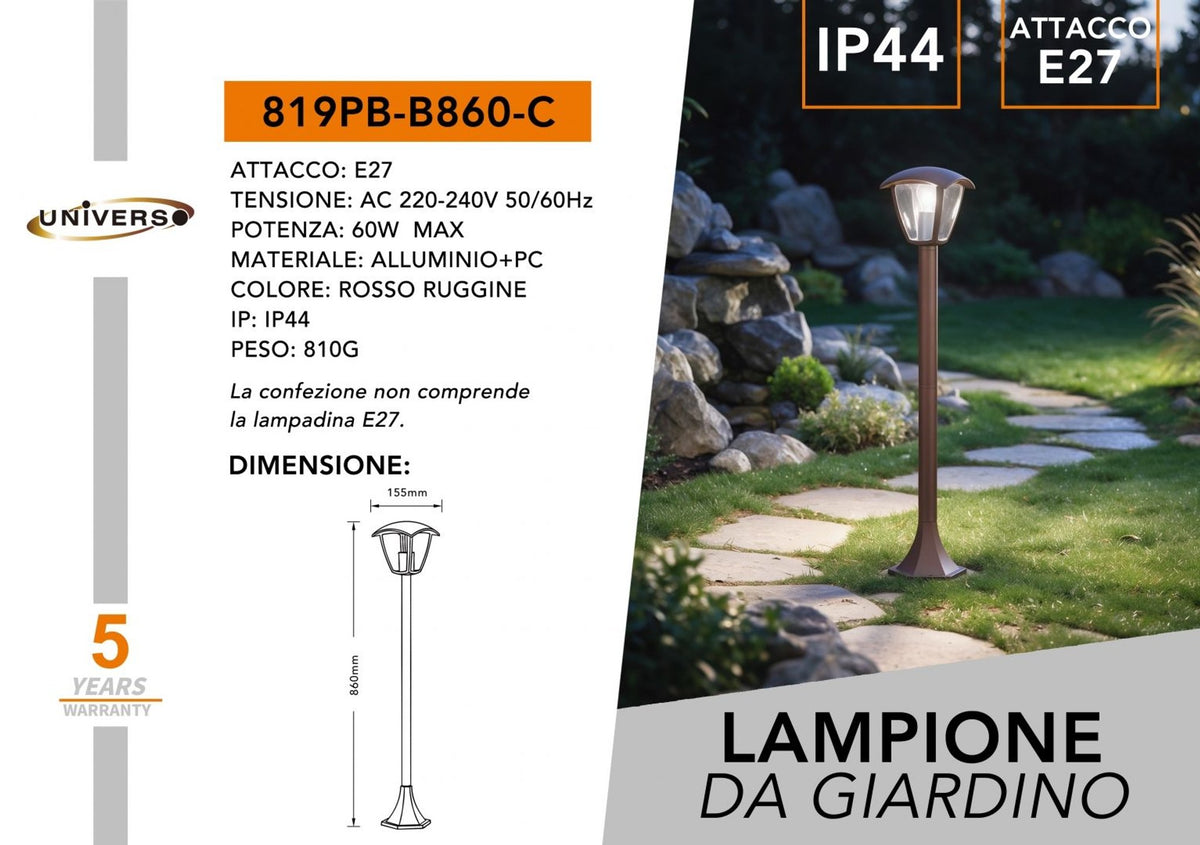 Luce da giardino e da percorso – 819PB-B860-C / 819PB-B860-G