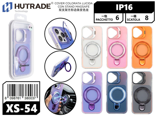 XS-54 COVER COLORATA LUCIDA CON STAND MAGSAFE IP16