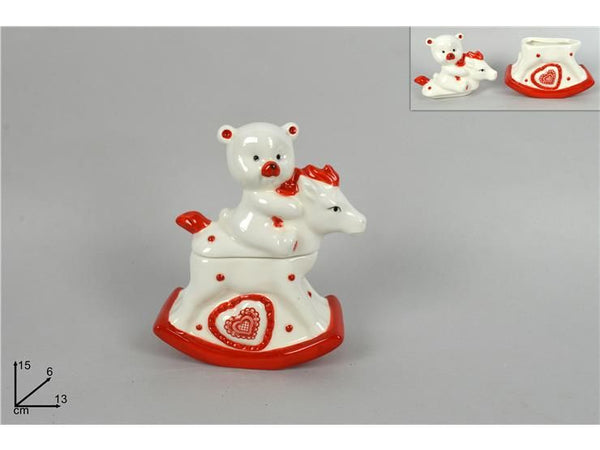 COFANETTO ORSETTO SU CAVALLO 13 × 6 cm YM7B88-2 A