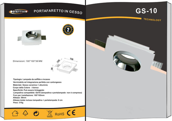Porta Faretto Gesso 5203 Universo – GS-10