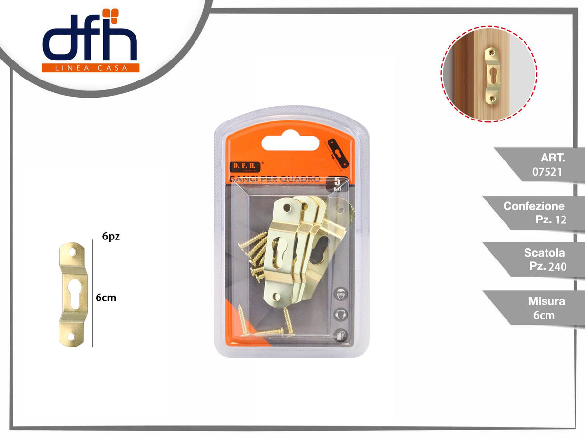 GANCI PER QUADRO 6 cm 5 pz