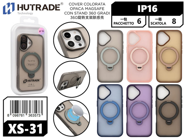 XS-31 COVER COLORATA OPACA MAGSAFE CON STAND 360 GRADI IP16